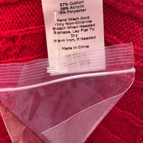 NWOT Talbots Plus Red Cable Knit Sweater Womens 3X Office Holiday Classic Cozy - Picture 6 of 8